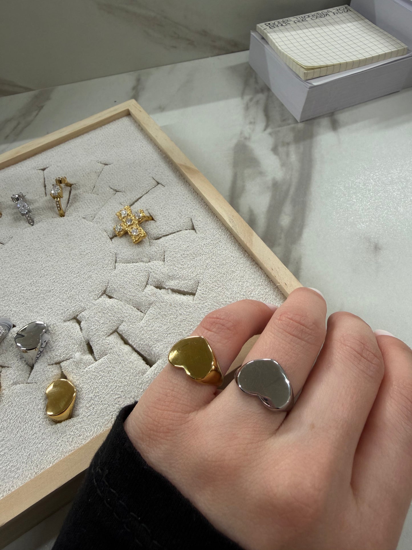 Anello Cuore liscio- JadeShop