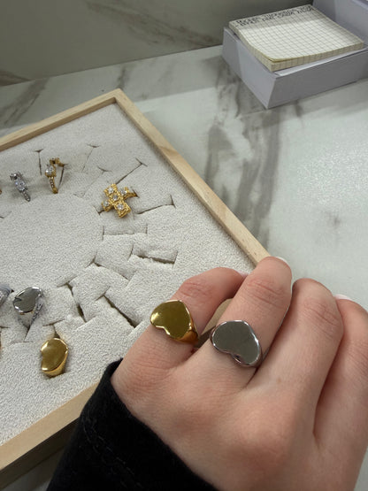 Anello Cuore liscio- JadeShop