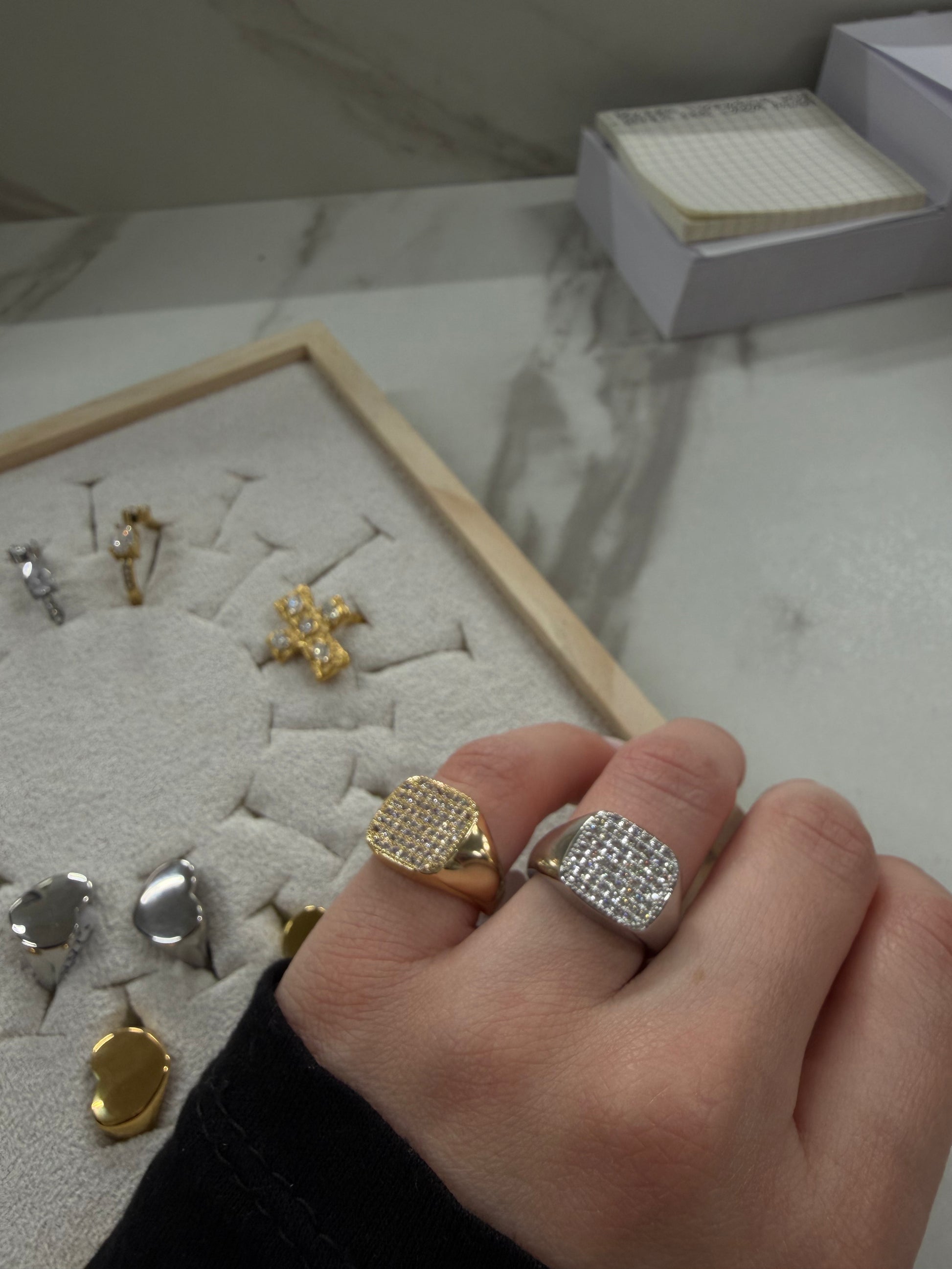 Anello Square brilli- JadeShop
