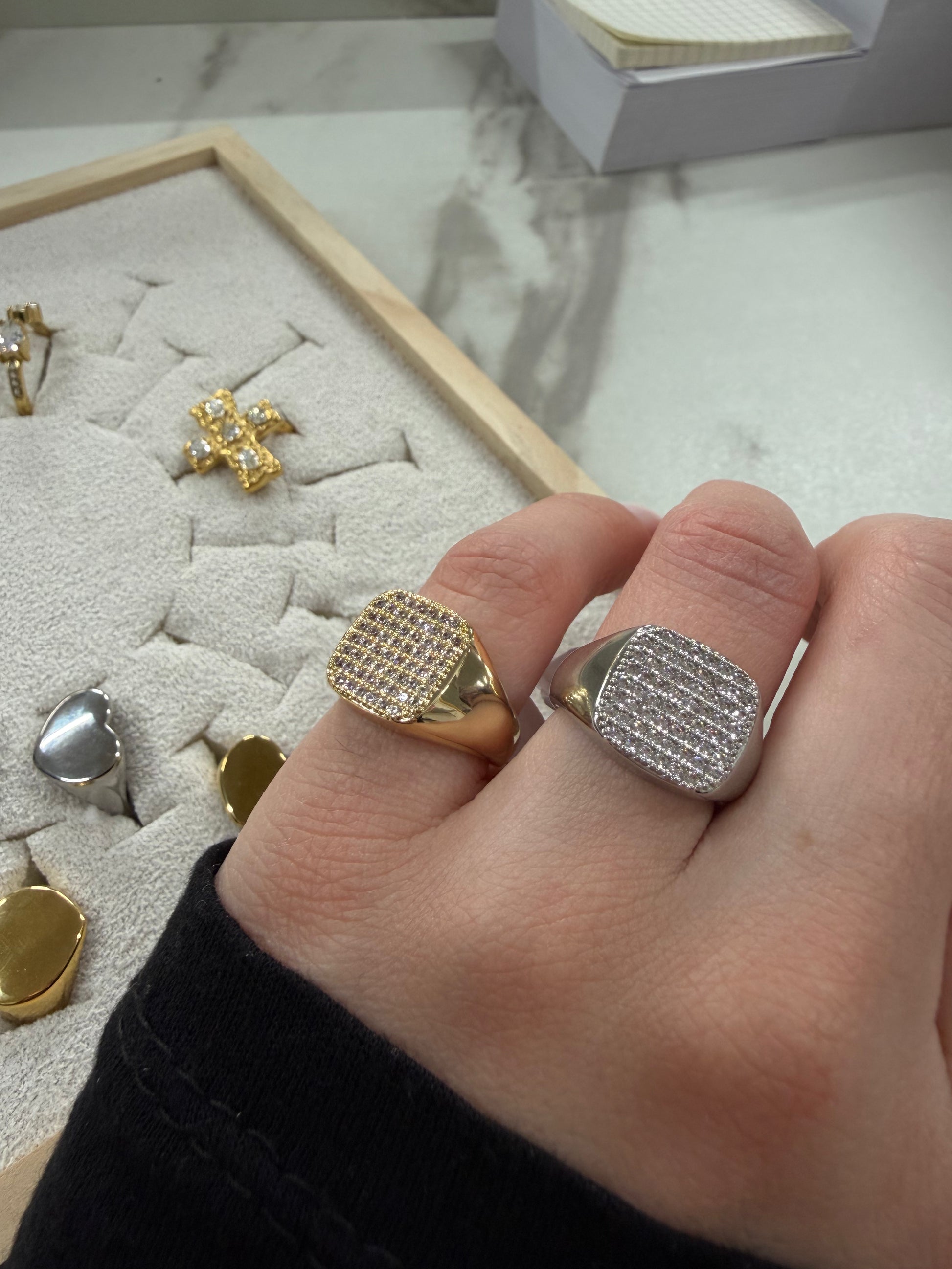 Anello Square brilli- JadeShop
