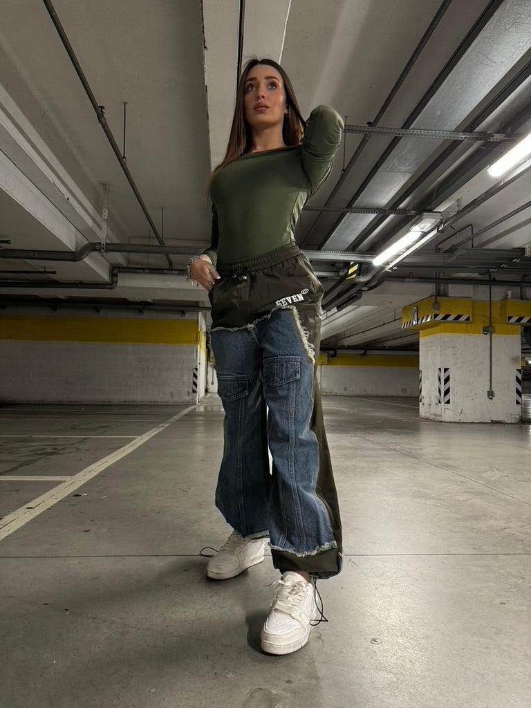 Cargo Green Jeans- JadeShop