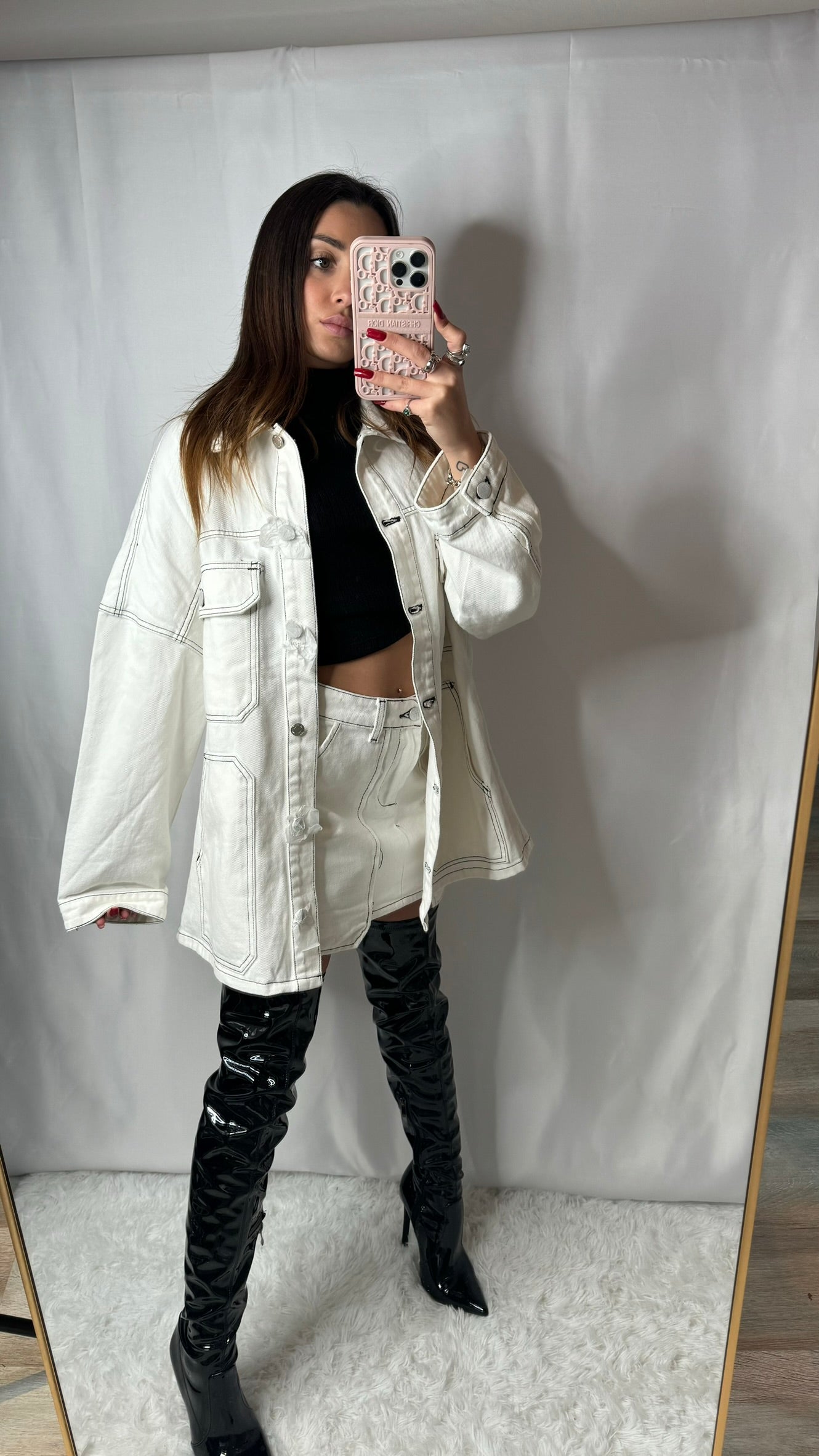 Coordinato Denim White- JadeShop