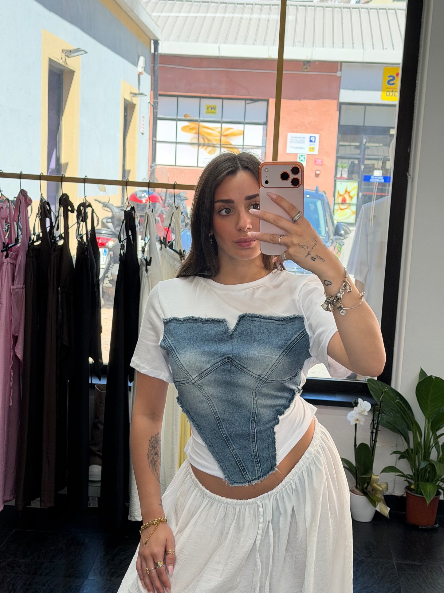 T-shirt denim- JadeShop