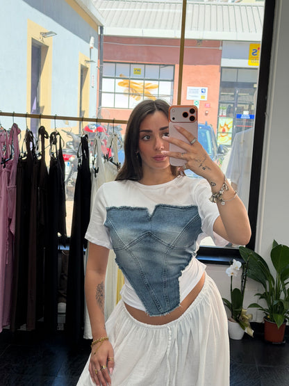 T-shirt denim- JadeShop